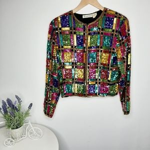 Marshall Field's Vintage Silk Sequin Blazer size M
